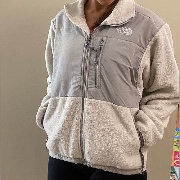 The North Face Jackets & Blazers - The North Face white and gray zip up fleece Sherpa jacket